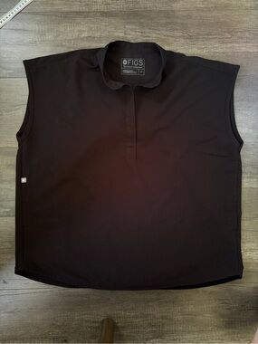 FIGS Rafaela Oversized Sleeveless Scrub Top Black M